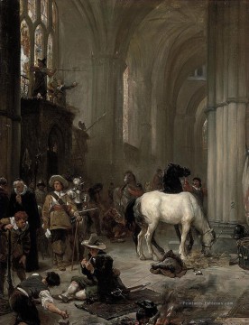  troupe Tableaux - Cromwell troupes profanant puits cathédrale Robert Alexander Hillingford scènes de bataille historiques